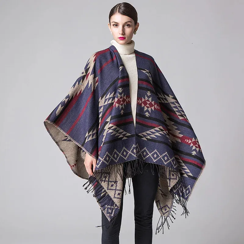 Merk poncho capes dames winter sjaal sjaal dames vintage plaid deken gebreide wrap cashmere vrouwelijke echarpe pashmina poncho yg084 231229