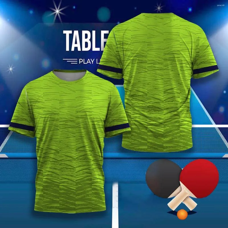 T-shirts pour hommes 2024 été vêtements de Tennis de Table séchage rapide hommes à manches courtes entraînement sportif surdimensionné T-shirt chemise 6XL