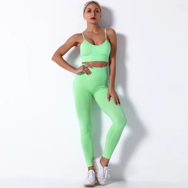 Aktif Setler Kadın Salonu Kiti Yoga Katı Sütyen Pantolon Set Fitness Egzersiz Takım Kadın Egzersiz Spor Giysileri İçin