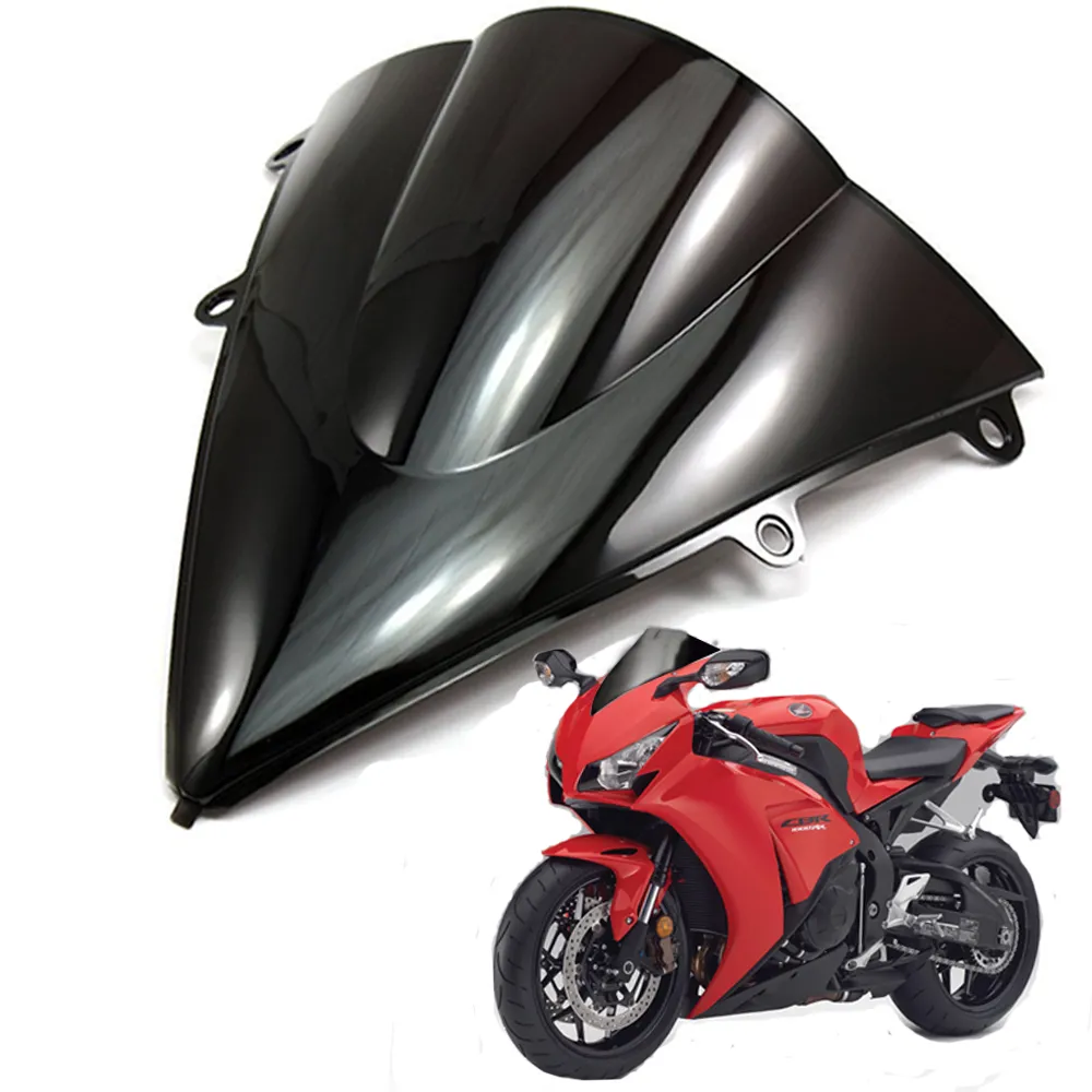 Honda CBR1000RR 2012-2016 용 오토바이 클리어 블랙 더블 버블 윈드 스크린 윈드 실드 abs