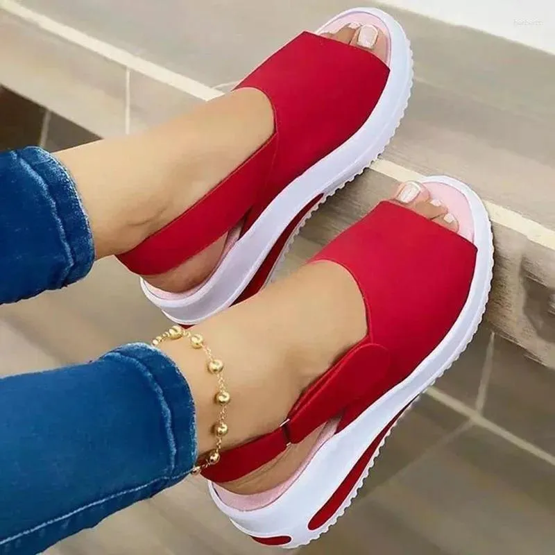 Sandals PU Low Heel 2024 High Quality Slip-On Shoes Female Casual Adult Solid Shallow Concise Women's Sandalias De Mujer