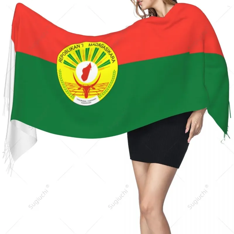 Écharpes Madagascar Emblème Drapeau Écharpe Pashmina Chaud Châle Wrap Hijab Printemps Hiver Multifonction Unisexe