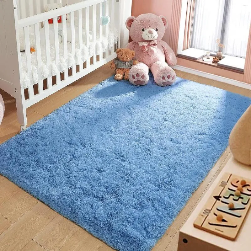 Halılar 5.3x7,5 feet Oturma Odası Yatak Odası Balkon Slip Mat Zemin Halı Kapalı Ev Dekoratif Mavi