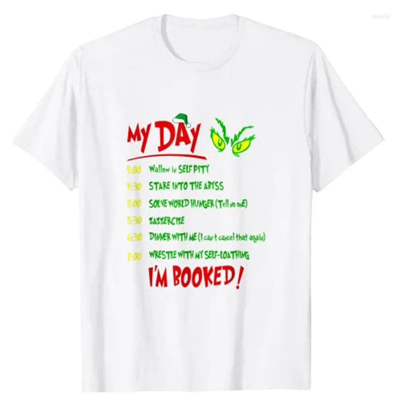 Men's T Shirts Funny Christmas Xmas My Day I'm Booked T-Shirt