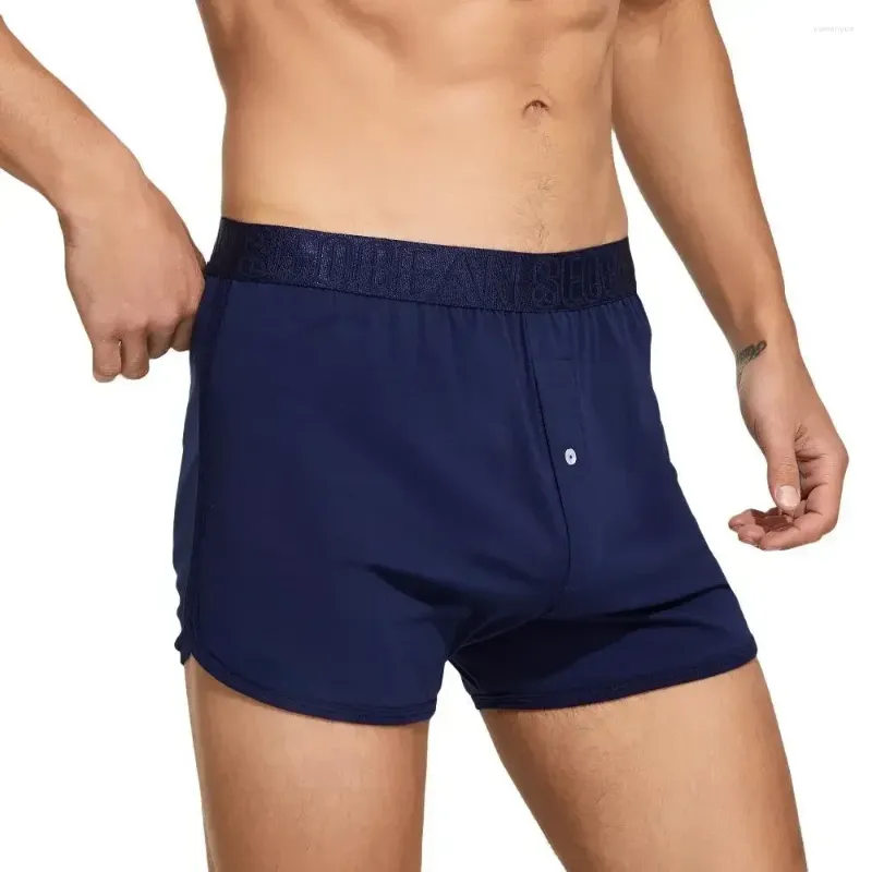 Cuecas boxers soltas para 2024 ajuste roupa interior homens sleepwear loungewear boxer shorts de algodão longo