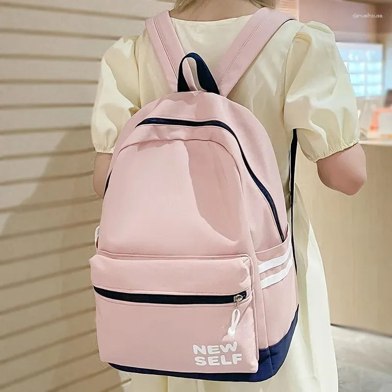 Borse da scuola Donna Borsa rosa alla moda da donna Carina nylon College Girl Libro da viaggio Cool Fashion Donna Laptop Zaino per adolescenti Studente