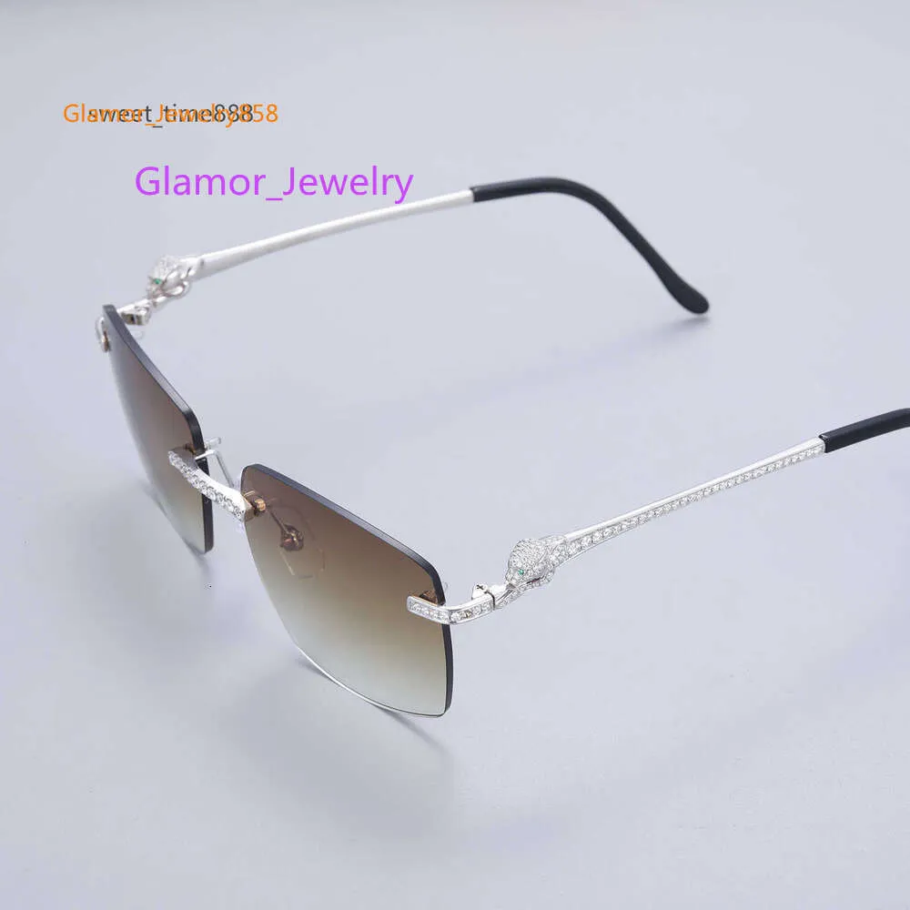 Pass Diamond Tester Lunettes de luxe en acier inoxydable, réglage fait à la main VVS Moissanite diamant glacé, lunettes de soleil pour hommes et femmes