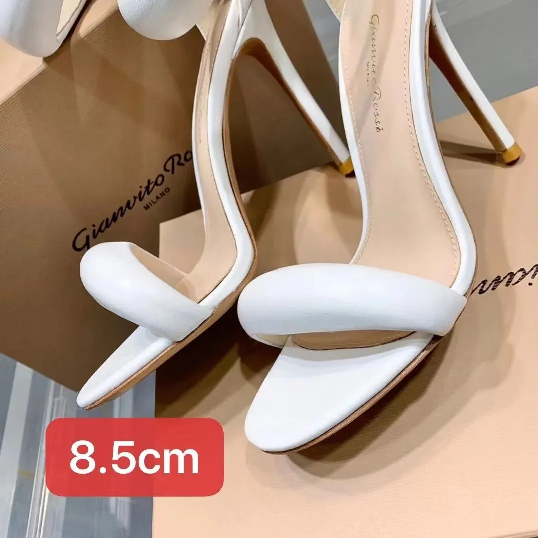 Gianvito Rossi Sandali Sandali con tacco a spillo 10,5 cm Sandali con tacco 8,5 cm Scarpe eleganti con tacco per donna Sandali firmati di lusso estivi cinturino con tacco Calzature con cerniera posteriore Con scatola 01