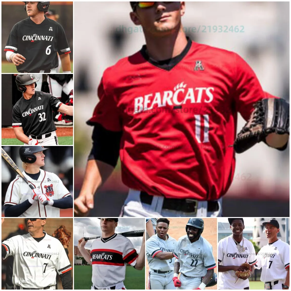 Cincinnati Max Bergmann Bearcats NCAA Koleji Beyzbol Dikiş Formaları Herhangi Bir İsim Herhangi Bir Sayı Giyiyor Charlie Niehaus Shawn Parnell Josh Hegemann