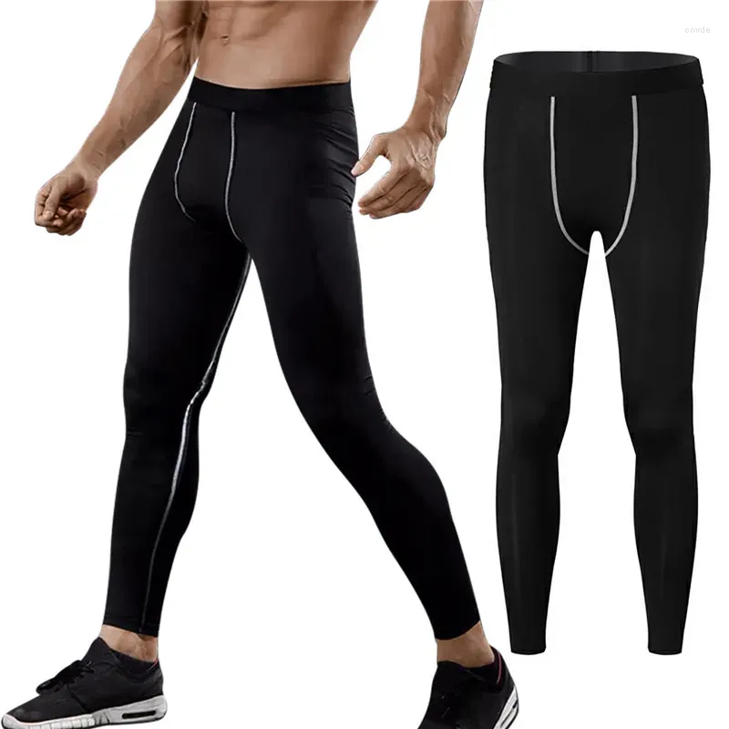 Pantaloni da uomo Leggings a compressione da uomo Collant da palestra da corsa Basket Licra Uomo Sport Allenamento Fitness Esercizio di allenamento