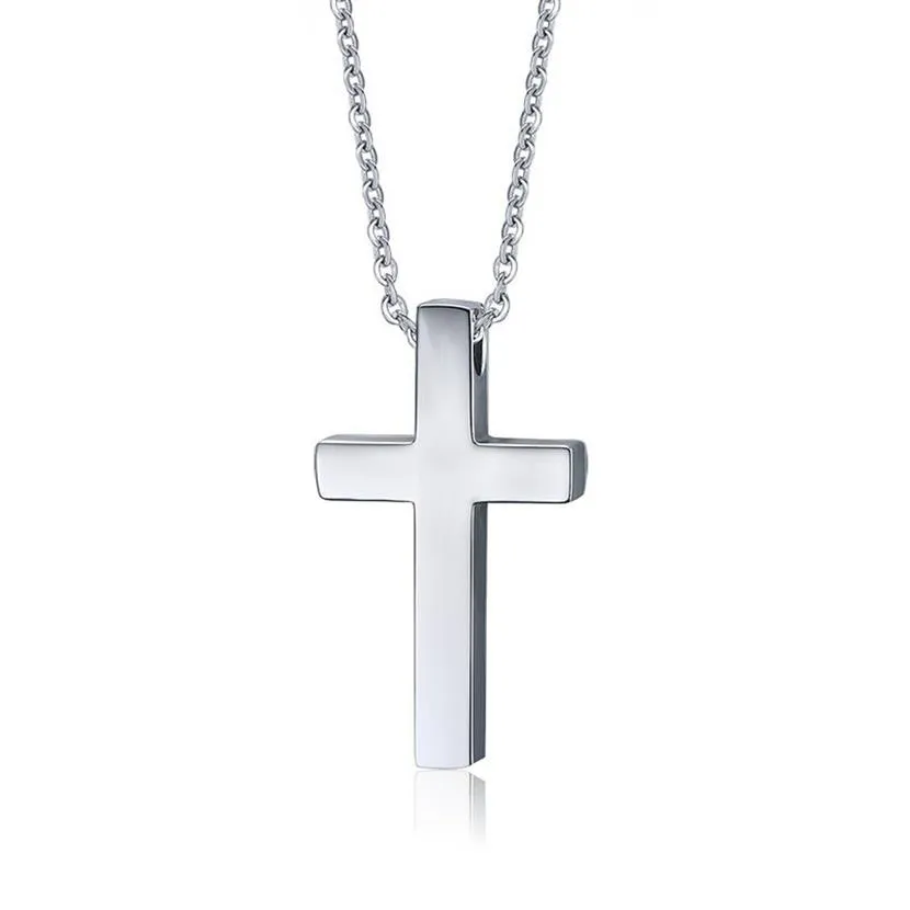 Collane classiche con croce vuota Preghiera Cristo Gioielli da uomo Catena da uomo in acciaio inossidabile PN-241272B
