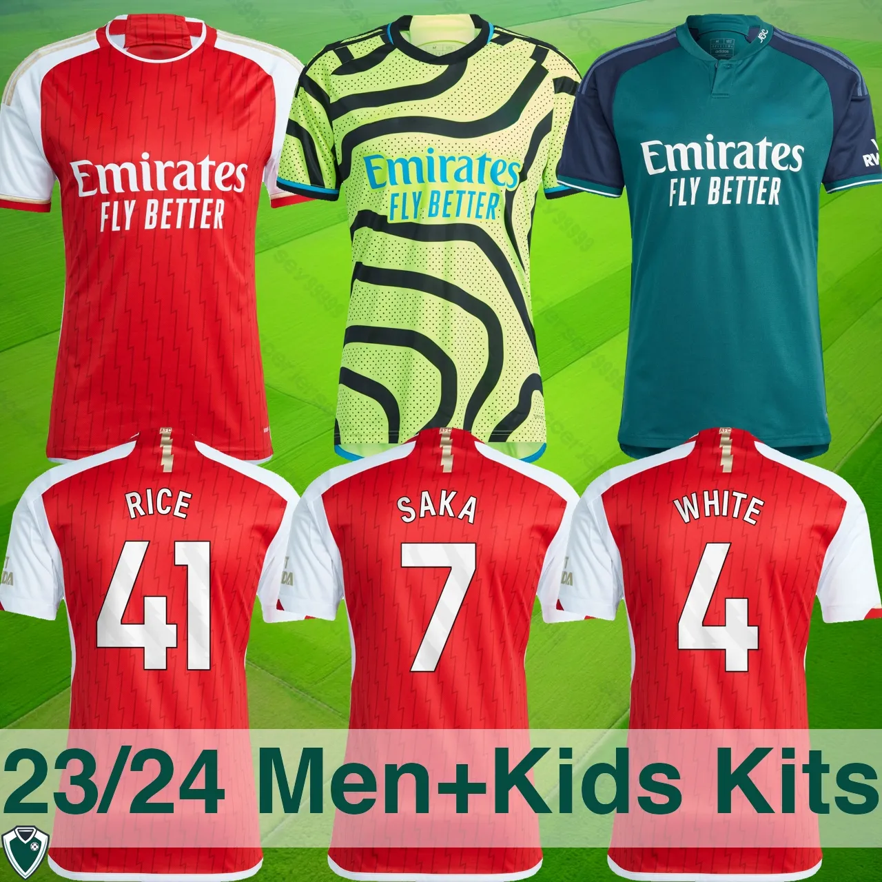 Gunners Replica Kit Saka G. JESUS ODEGAARD RICE HAVERTZ 23 24 MARTINELLI SMITH ROWE Shirt for men