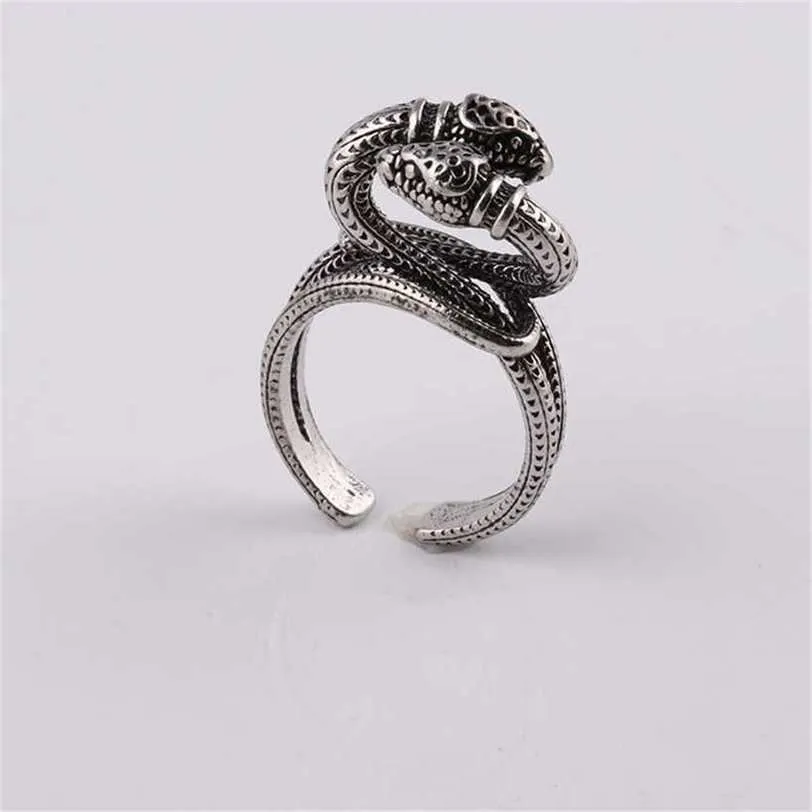 22% rabatt på Gu Jias nya dubbla ormhuvudinpackning av gamla ringar för män och kvinnor par som matchar ring Meng yu smycken