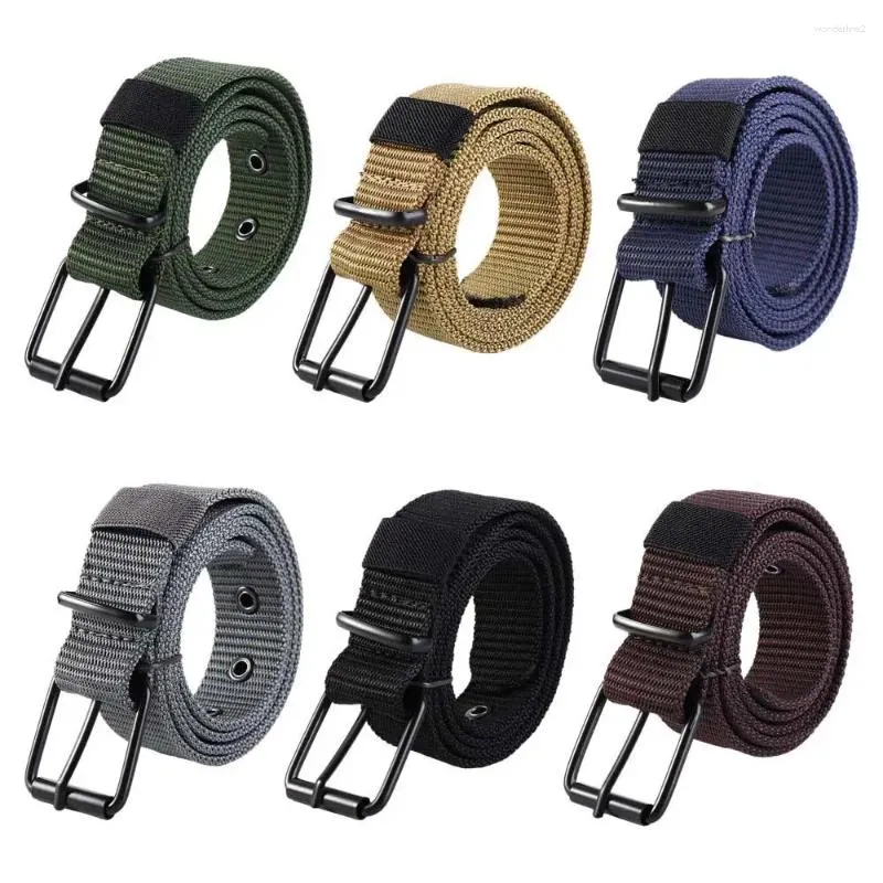 Bältesklänningar Justerbara student Youth Belt Accessories Hollow Nylon Korean midjeband Canvas Man midjeband