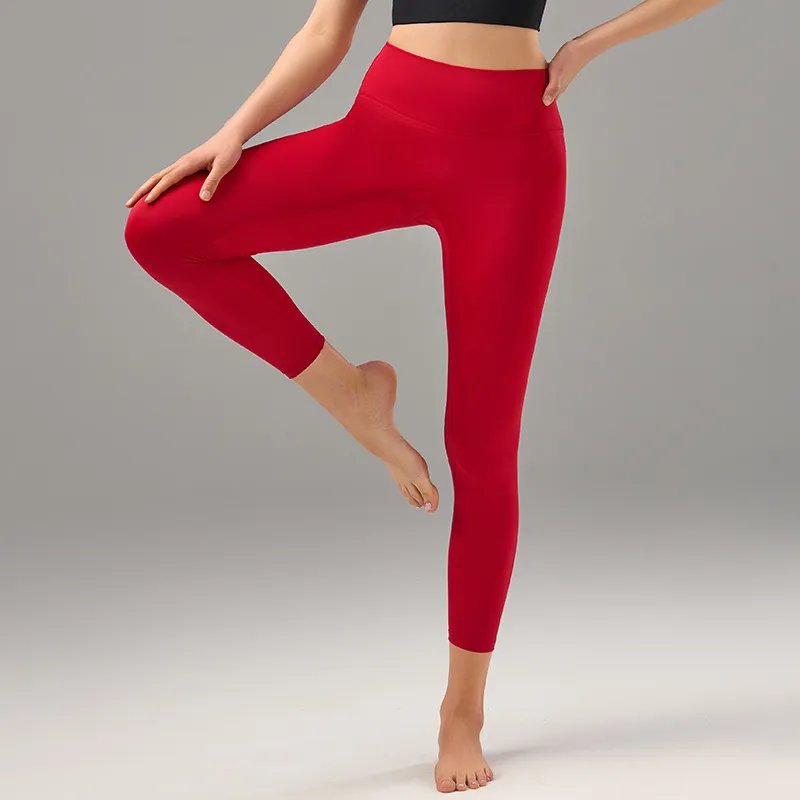 Designer di lusso LUU Leggings Esercizio fitness da donna Pantaloni da yoga nudi Pantaloni da fitness da corsa a vita alta da donna jogger