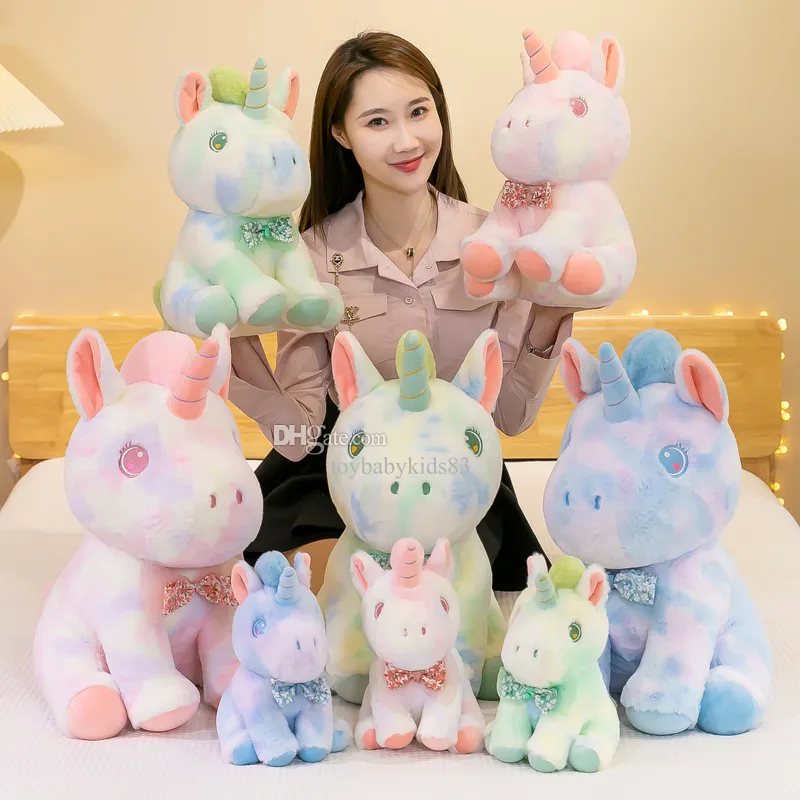 En gros Unicorn trucs animaux custom Unicorne en peluche jouet huggy wuggy mini cheval peluche bébé truc arc-en-ciel ami moelleux