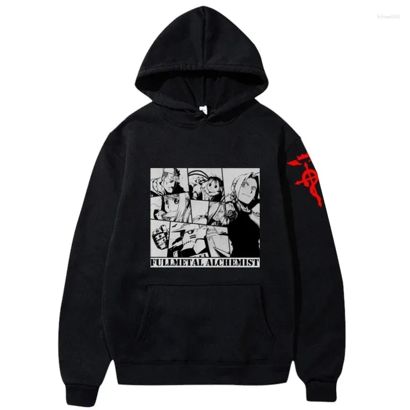 Män s hoodies anime f fullmetals alkemist tryck hoodie kvinnor jacka haruku tröja