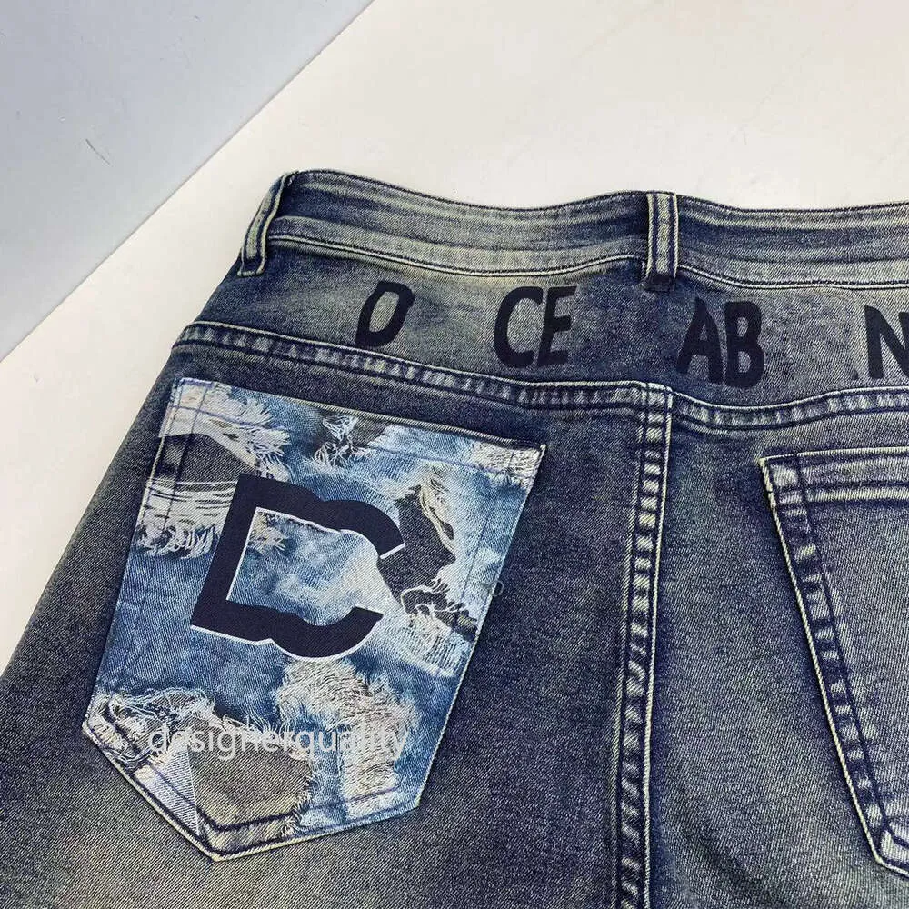 Jeans da uomo pantaloni firmati pantaloncini da jogging jeans lavati ricamati pantaloni con accesso con cerniera leggings casual