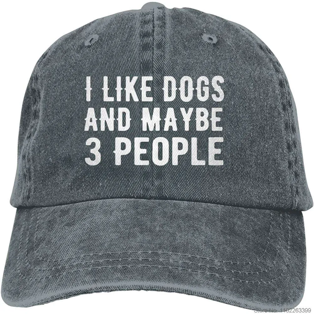 Casquette de Baseball, j'aime les chiens et peut-être 3 personnes, chapeaux en Denim, chapeaux de camionneur, casquette de papa