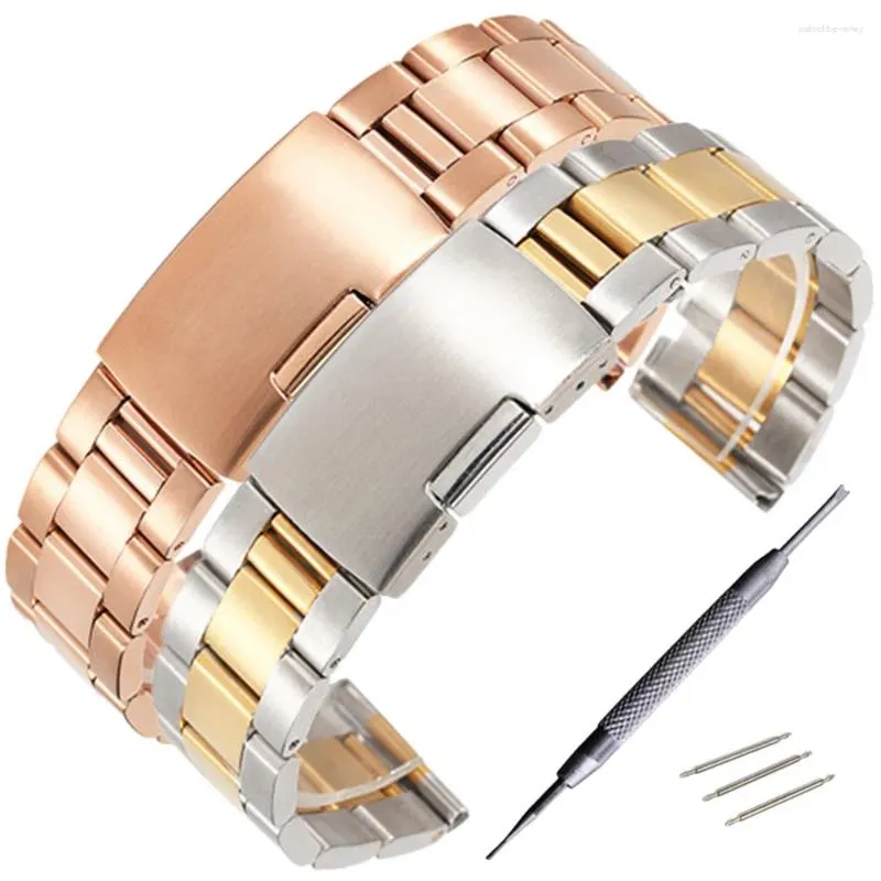 Watch Bands 18/20/22/24/26/28mm Straight General Stainless Steel Strap Solid