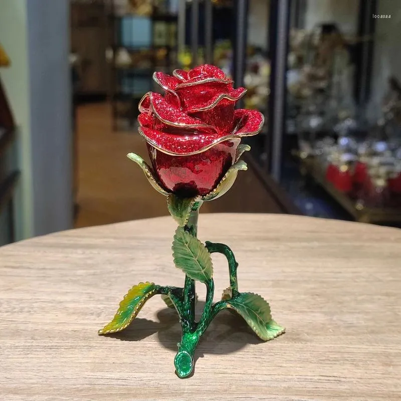 Bottiglie fatte a mano in lega di zinco modello rosa portagioie romantici rossi rosa blu regali di anniversario di matrimonio San Valentino