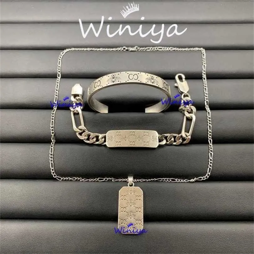 20% de descuento en collar/familia Gu, nueva letra, conjunto de pulsera con colgante, joyería elegante avanzada