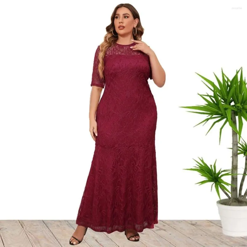 Plus Größe Kleider Elegante Frauen Hochzeit Kleid Dame Party Abend Spitze Weibliche Blau Prom Vestido Hohe Qualität XL-5XL