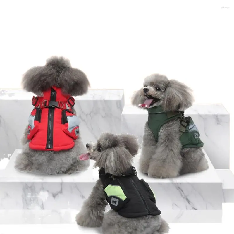 Roupas de vestuário para cães Bonito Halloween Pet Suprimentos Peito Voltar Zipper Jaqueta Reflexiva Roupas de Inverno Casaco de Algodão