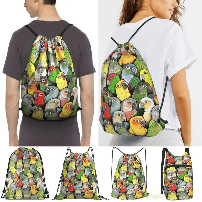 Shopping Bags Unisex Drawstring Colour Of Conures Women Backpacks Men Outdoor Travel Training Fitness Bag