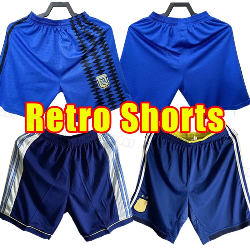 Argentina Retro Soccer shorts Maradona Kempes Batistuta Riquelme HIGUAIN KUN AGUERO CANIGGIA AIMAR Calças de futebol 1986 86 campeão 1994 94