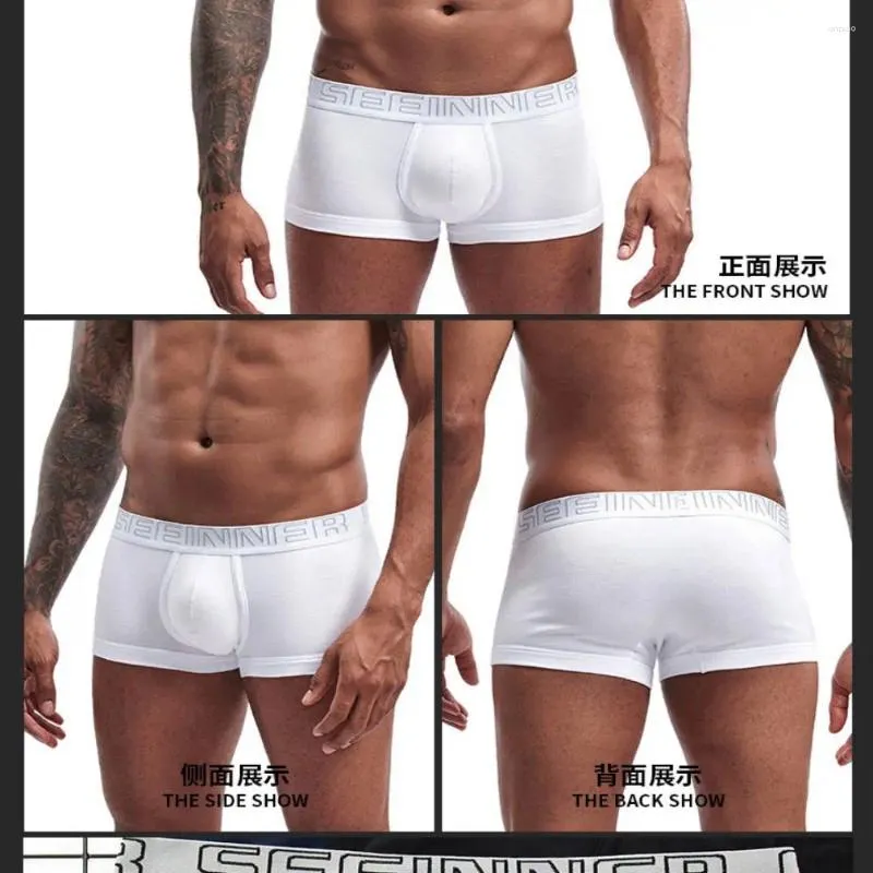 Cuecas masculinas conforto algodão boxer shorts u convexo bolsa briefs tronco roupa interior calcinha sono inferior