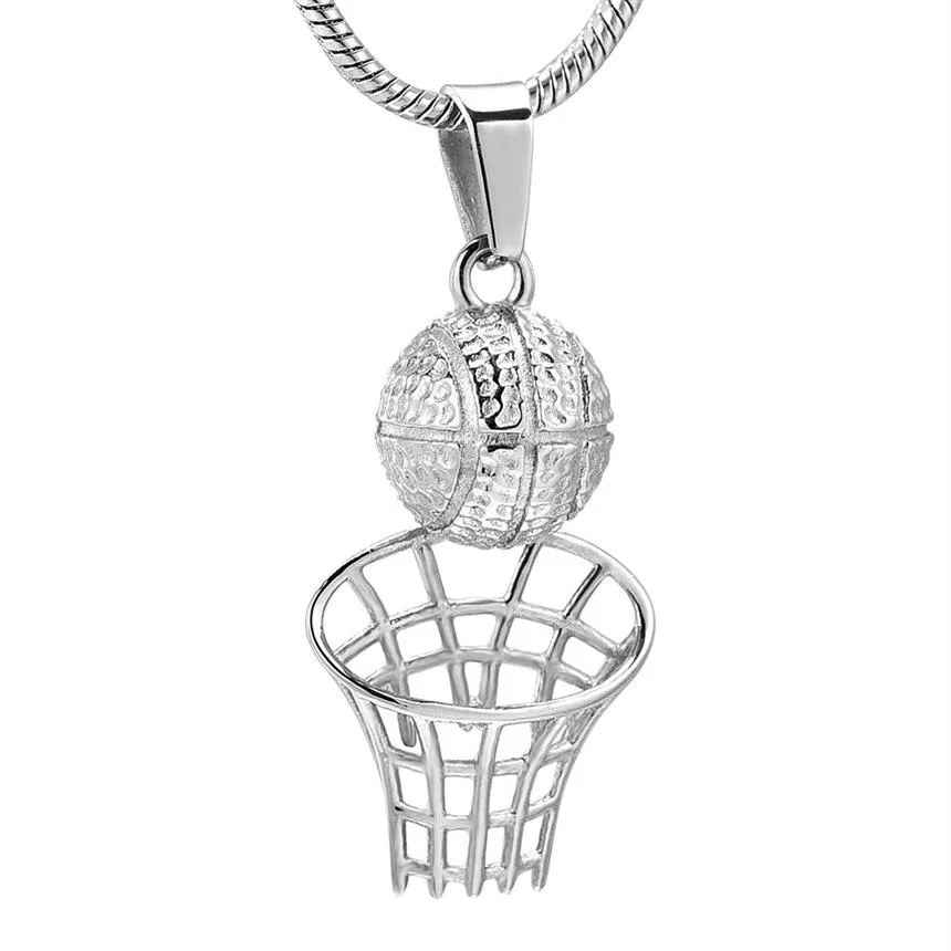 Collana del giocatore Memoriale in acciaio inossidabile 316L Ciondolo per cremazione di pallacanestro con catena di serpenti Urna funebre Gioielli ricordo fo250q