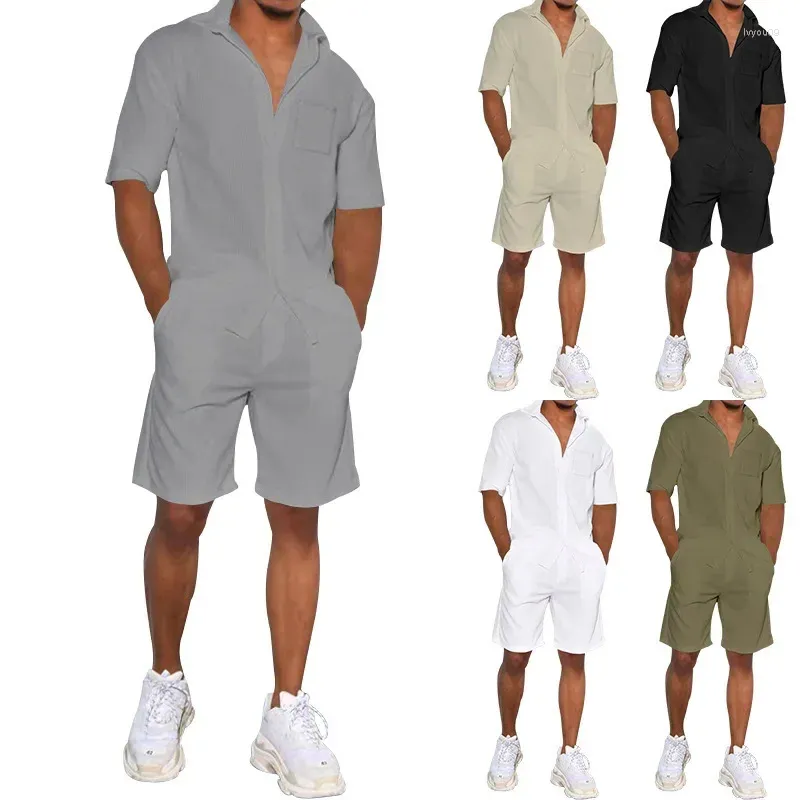 Survêtements pour hommes Hommes Outfit Set Summer Sports Suit Casual Chemise et short Deux pièces Vêtements