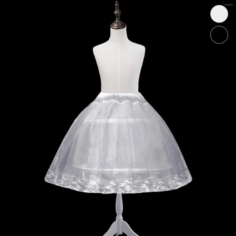 Flickaklänningar barn crinoline underskirt bröllop blomma flickor petticoat för cosplay födelsedagsfest kostym klädsel semester examen prom