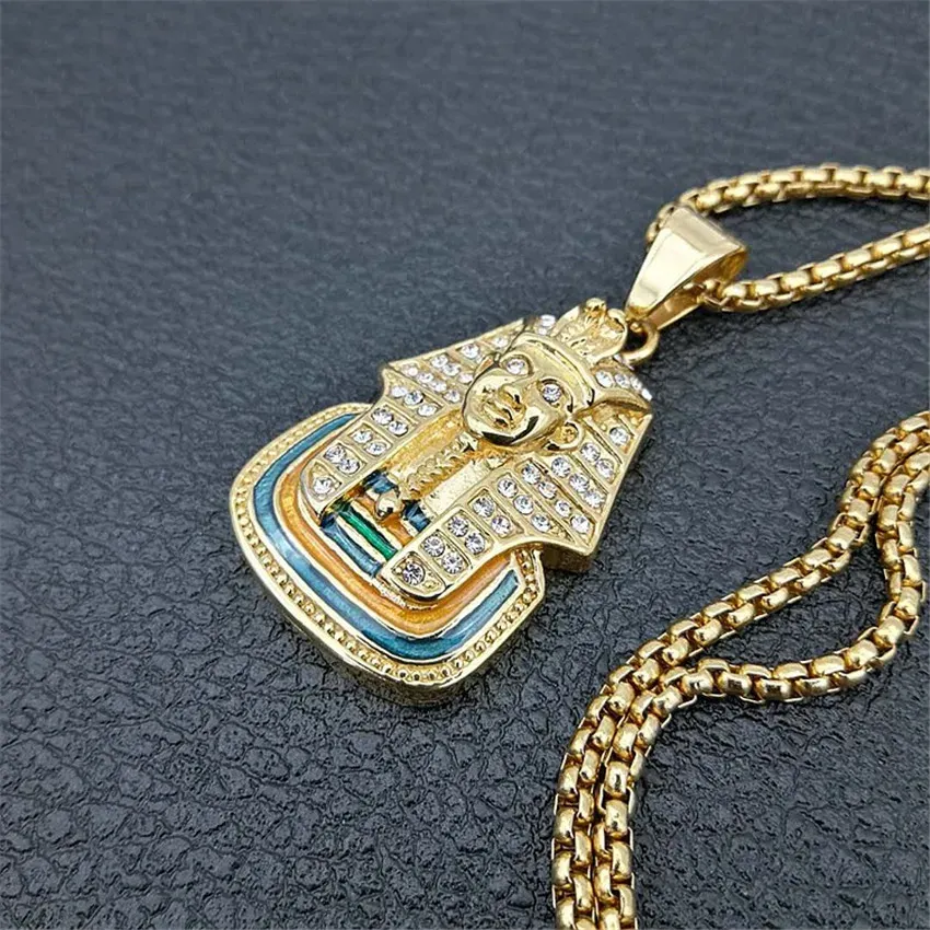 Cadena Micro Pavimentada Collar Cadena Hip Hop Ankh Egipcio - Micro Pavé Dorado, 24" | Estilo Vintage, Unisex Collar Unisex XQP14 - Foto 2