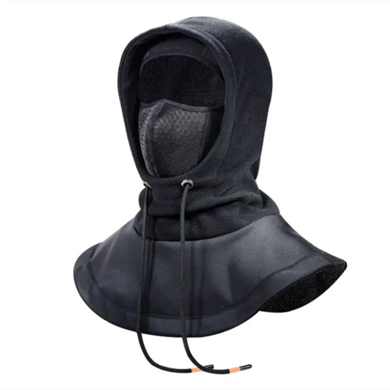 Motocicleta inverno ciclismo máscara pescoço mais quente capuz velo térmico manter quente à prova de vento balaclava esqui rosto cheio chapéu headwear 231229