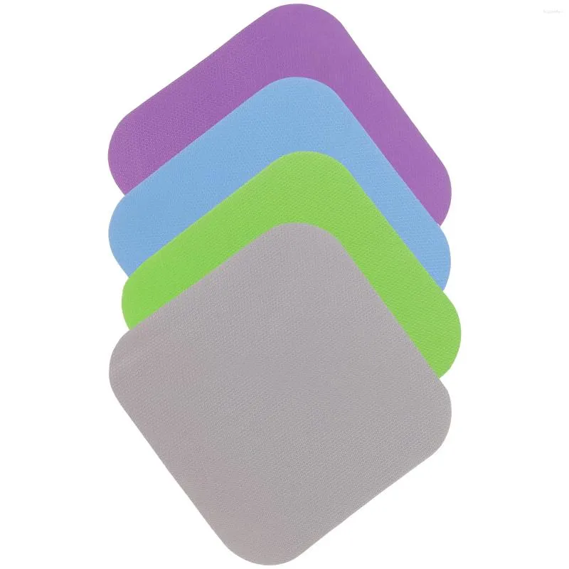 Kudde 4 PCS Gummiflaska Öppning Mattölöppnare Square Coasters Kuddar Värmemotstånd Färgade verktyg Jar Grippers