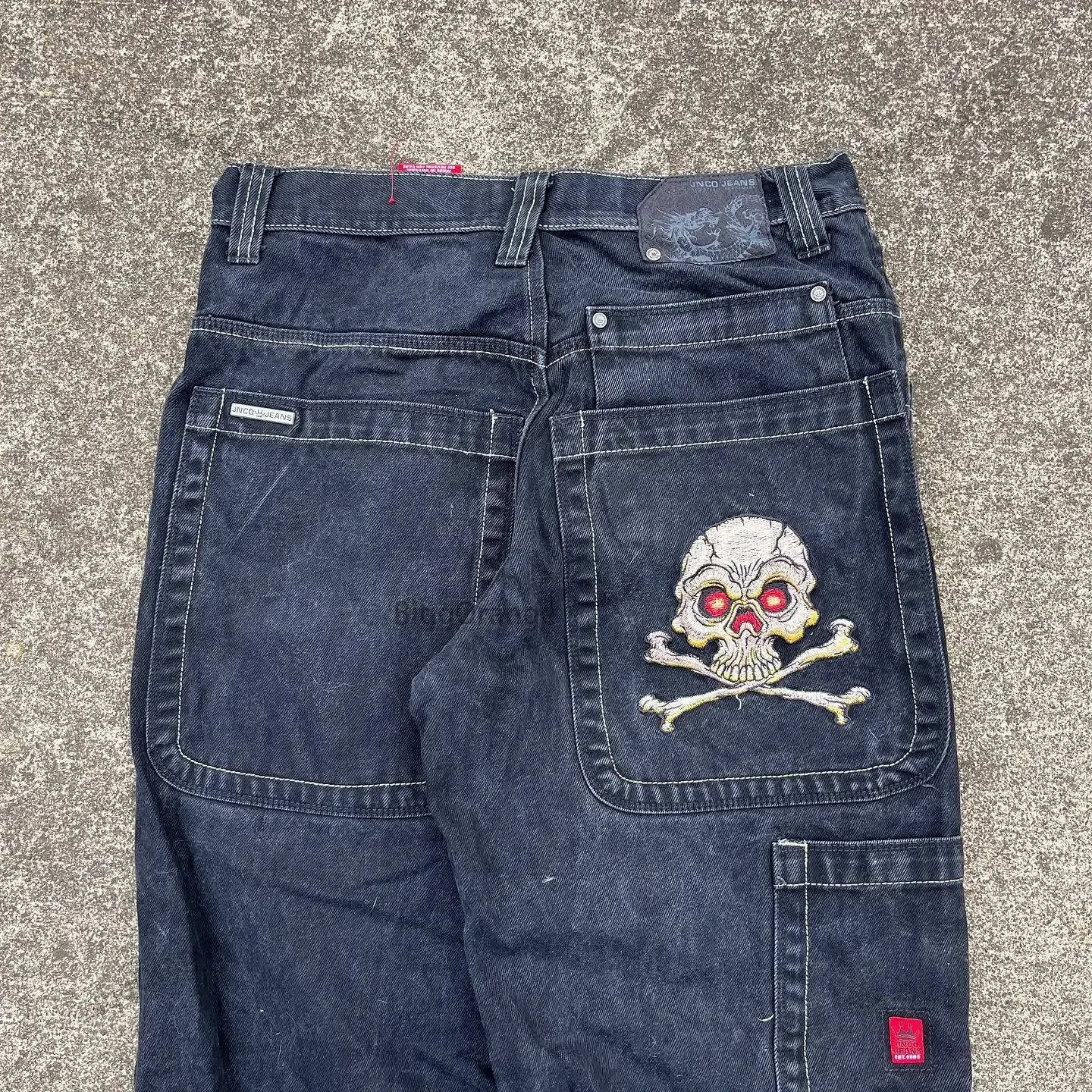 SKULL DENIM STUD PANT – trashandvaudeville