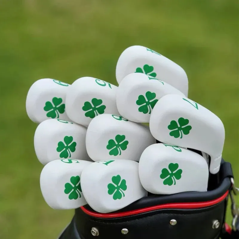 10st Four-Leaf Clover Type Soft Glue Golf Woods headcovers täcker Universal Iron Rod Sleeve Waterproof and Antifouling 4-9 PASX 231229