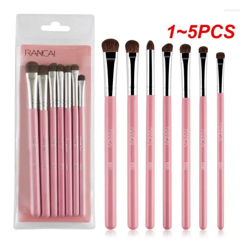 Pincéis de maquiagem 1-5pcs RANCAIEyeShadow Set Natural Horse Pony Cabelo Cosméticos Blending Smudge Shader Beauty Kit