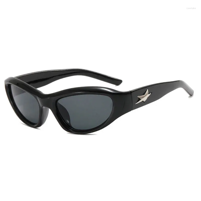 Occhiali da sole Y2K Senza montatura per donna Uomo Moda Uomo Occhiali da sole Lusso Five Star Eyewear Sport One Piece Shades 2K0D303