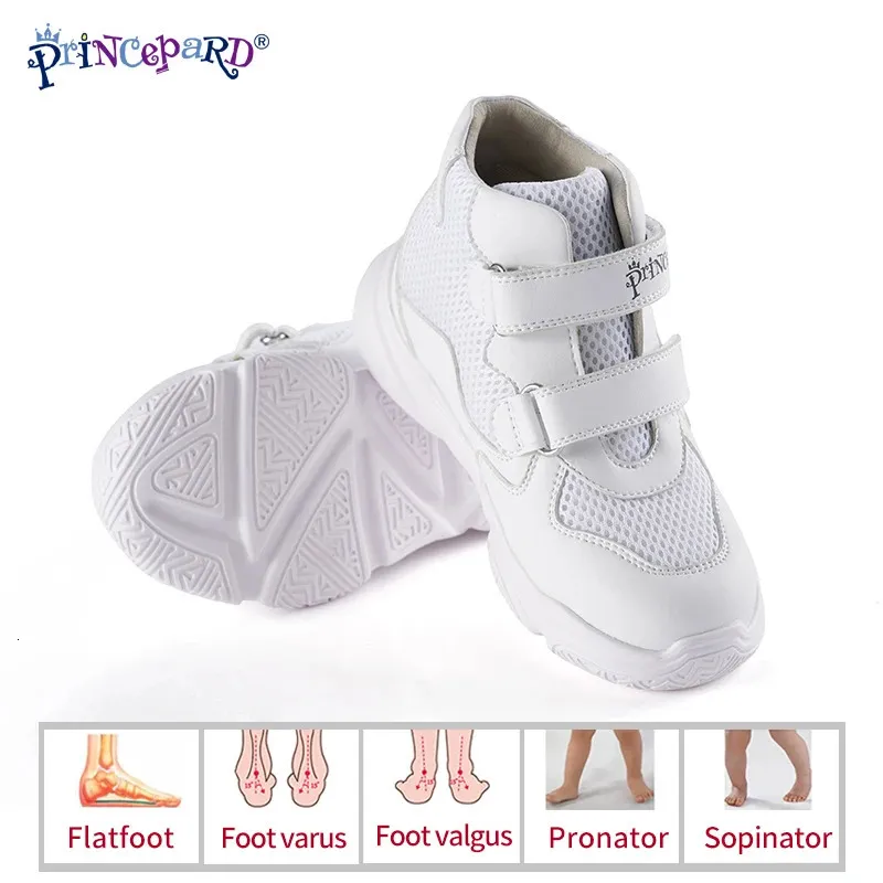 Chaussures orthopédiques pour enfants Princepard enfant automne sport Sneaker marine blanc soutien de la voûte plantaire et semelles correctrices 231229