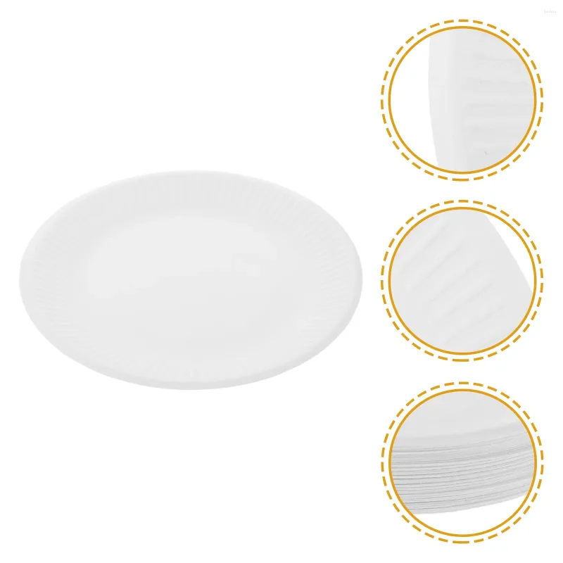 Disposable Dinnerware 50 Pcs Paper Tray Plates Deals Bulk Disk Festival Dinner Party Favor Platters Supplies Convenient Cake