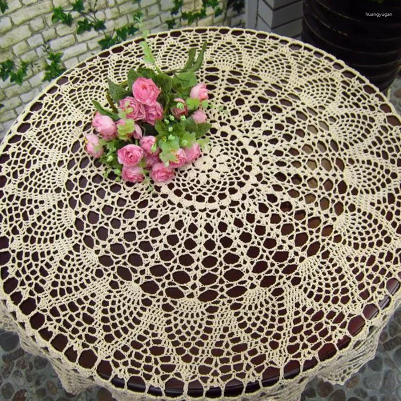 Masa bezi el yapımı tığ işi bardak altlıkları pamuk dantel fincan mat placemat 70/80/90 cm rd Shabby Chic Vintage DIY tığ işi