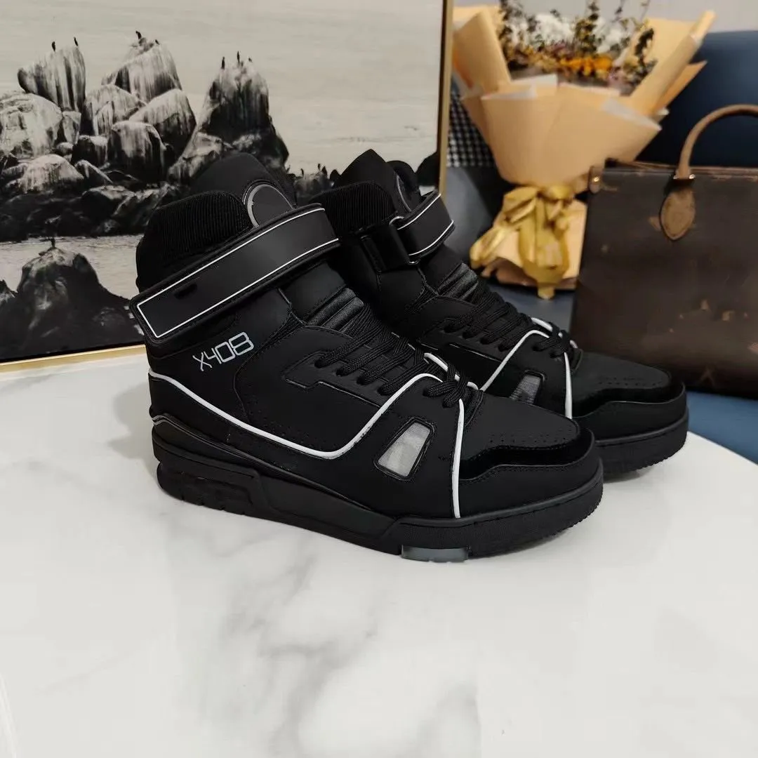 Designer Fashion Trainer Sneaker Intage Chaussures Casual Virgil Noir Gris Blanc Cuir de veau Français Ablohs Chaussure Homme
