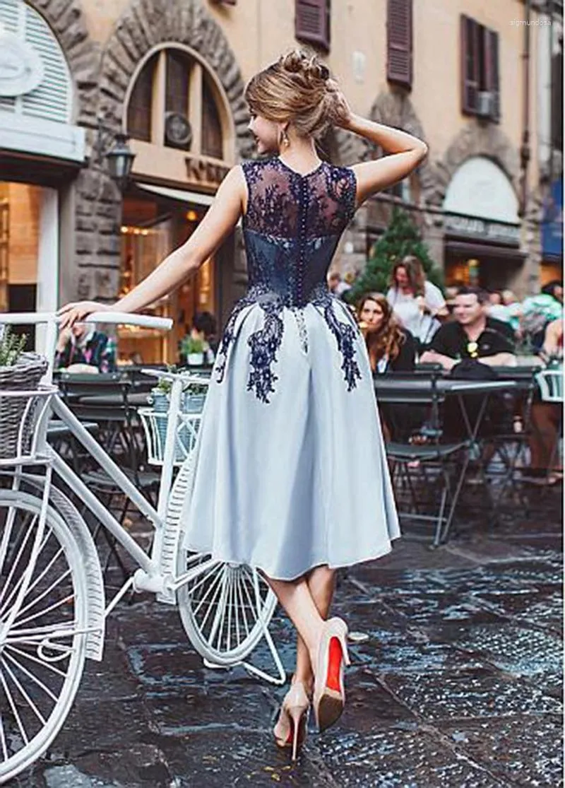 Sky blue a line dress deals