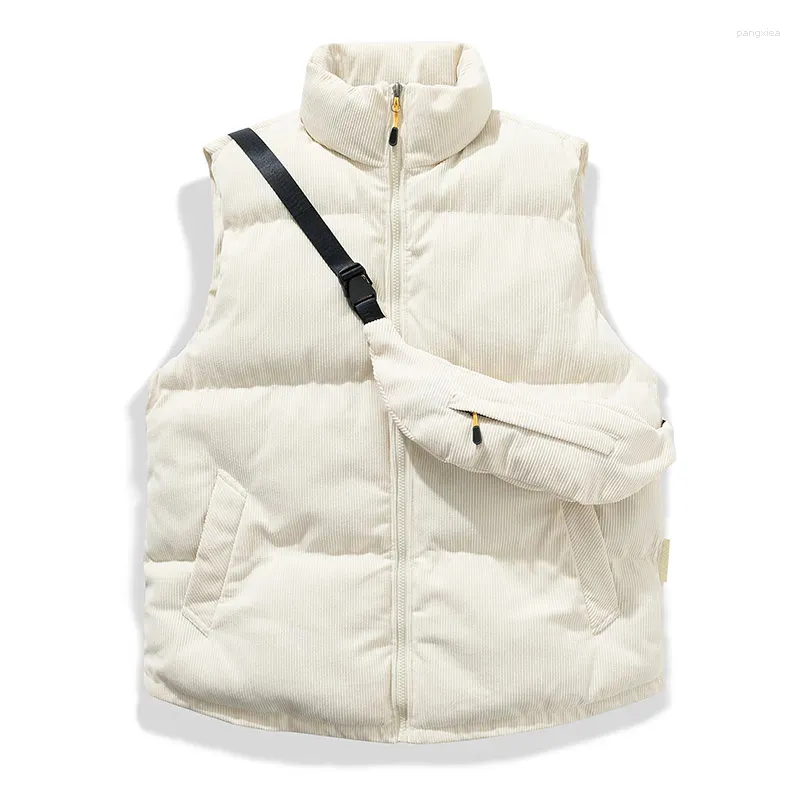 Mens white top winter vest