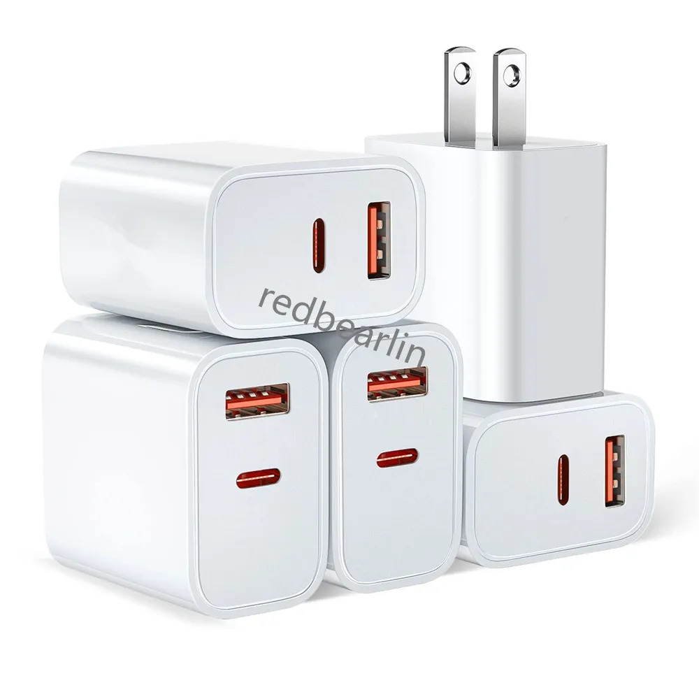 20Wファーストクイック充電3A 12W 2.4A USB CウォールチャージャーデュアルポートPD充電器用iPhone 13 14 15 PRO SAMSUNG S23 S24 UTRAL HTC XIAOMI ANDROID電話PC