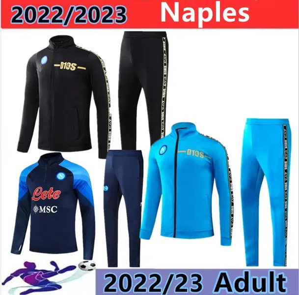 2022-2023 Napolis Trainingsjacke, Kapuzenpullover, Fußballtrikot, Trainingsanzüge 22/23 SSC Naples, langes Jackenset mit Reißverschluss