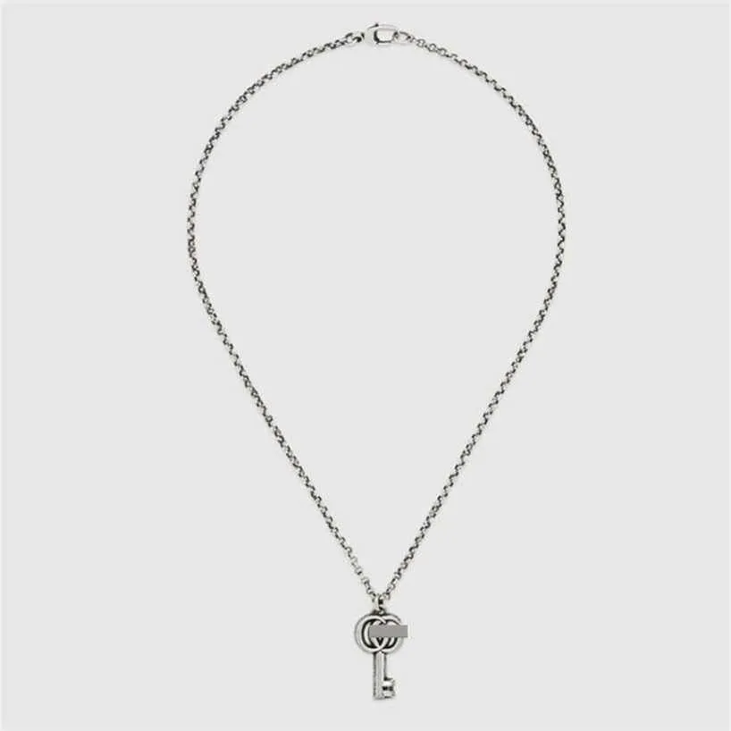35% korting op 925 Sterling Silver Antique Key Double Necklace Home Classic Niche Design Fashion Collarbone Chain Popular